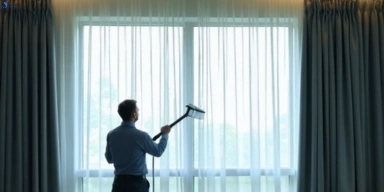 Commercial curtain steam cleaning service gilberton hotels offices