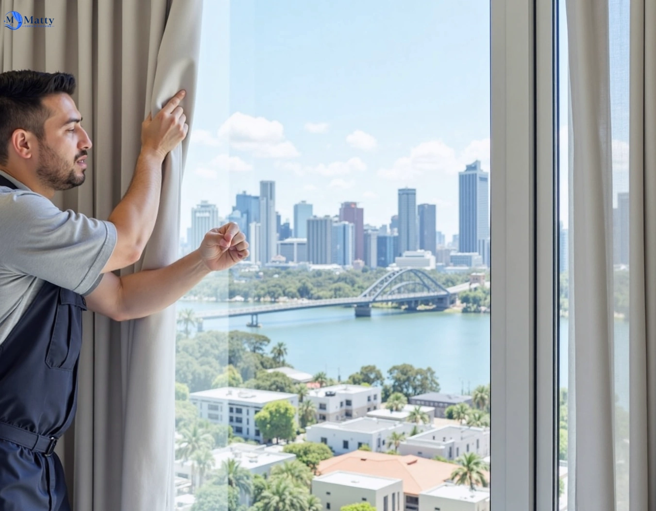 Professional curtain steam cleaning service gilberton QLD by Matty Curtain Cleaning